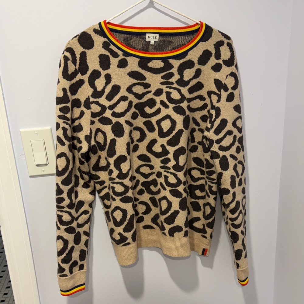 KULE Leopard-Print Crewneck Sweater